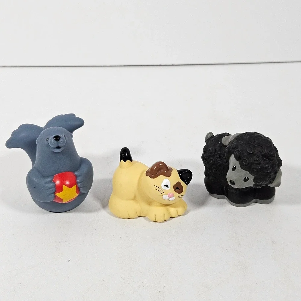 Fisher-Price Little People Animal Figures Lot of 3 Seal Cat Sheep Zoo Farm